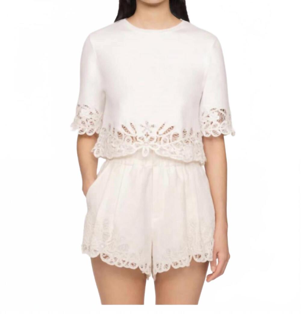 NEW SEA elke embroidered sweater in white